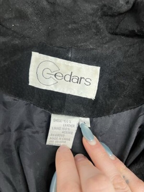 Cedars Black Suede Leather Fringe Jacket Western Cowgirl Size L vintage - Picture 3 of 7